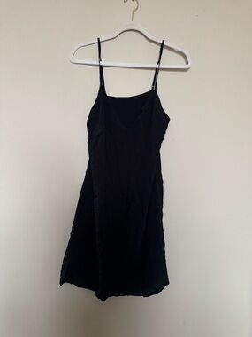 FARM Rio Black Slip Dress with Tag Detail